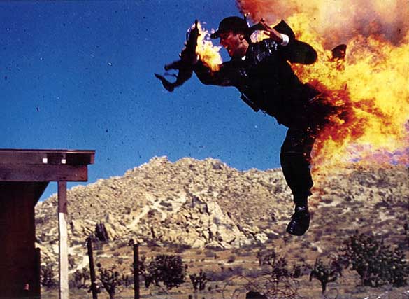 Dennis "Danger" Madalone jumping from one of the Leavittation airramps for Stuntmasters